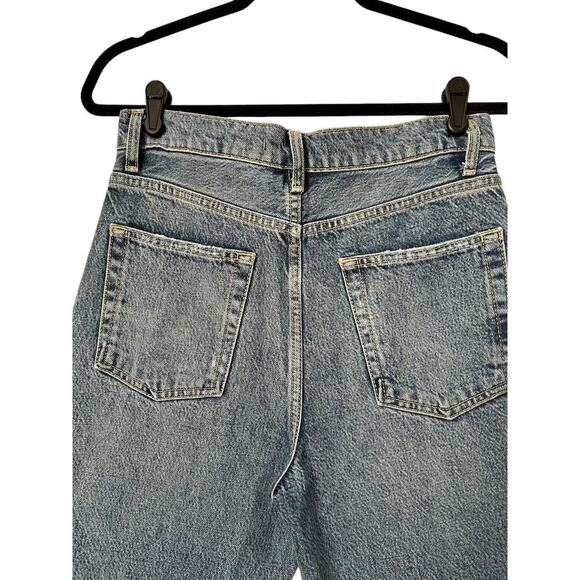 We The Free Jeans Womens 28 High Rise Destroyed Raw Hem Straight Crop Light Wash - Picture 5 of 12